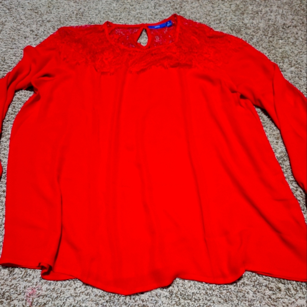 Red lace dress top